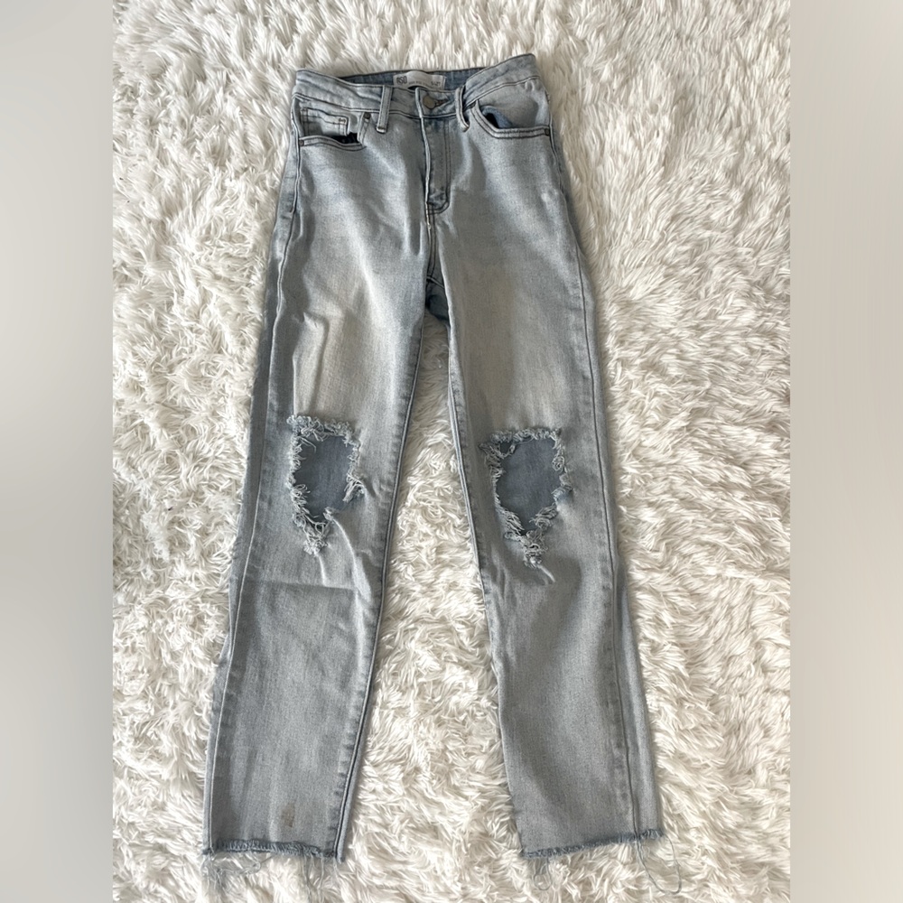 RSQ high rise straight leg ripped jeans
